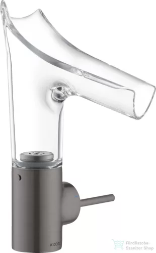 Hansgrohe AXOR STARCK V mosdó csaptelep nem zárható leeresztővel, üveg kifolyóval, szálcsiszolt fekete króm 12112340