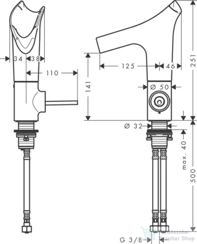 Hansgrohe AXOR Starck V mosdócsaptelep, fehér 12112450