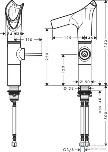Hansgrohe AXOR STARCK V mosdócsaptelep króm 12114000