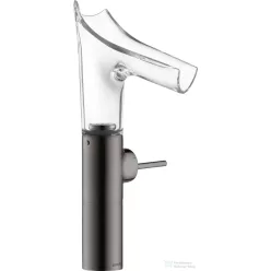   Hansgrohe AXOR STARCK V magasított mosdó csaptelep nem zárható leeresztővel, polírozott fekete króm 12114330