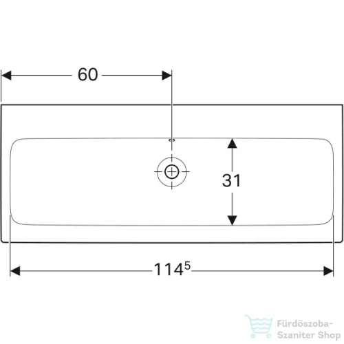 Geberit iCON 120x48,5 cm-es mosdó csaplyuk nélkül,fehér 124025000