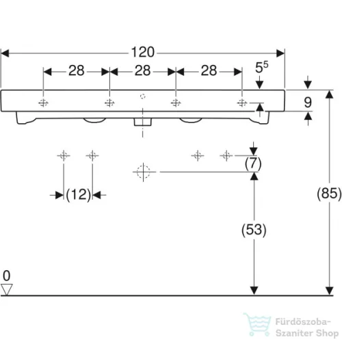 Geberit iCON 120x48,5 cm-es mosdó csaplyuk nélkül,fehér 124025000