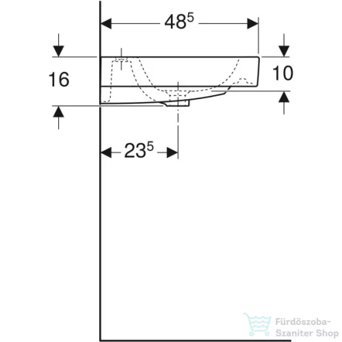 Geberit iCON 120x48,5 cm-es mosdó csaplyuk nélkül,fehér 124025000