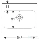 Geberit iCON 60x48,5 cm-es mosdó csaplyuk nélkül,fehér 124063000
