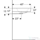 Geberit iCON 75x48,5 cm-es mosdó 1 csaplyukkal,fehér 124075000