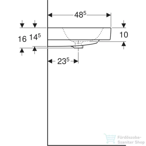 Geberit iCON 120x48,5 cm-es dupla mosdó,fehér 124120000
