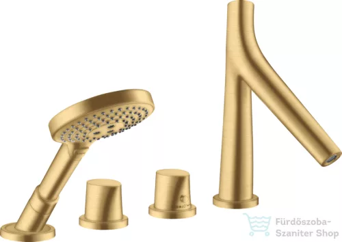 Hansgrohe Axor Starck Organic 4 üléses peremre szerelhető termosztátos kádtöltő csaptelep,szálcsiszolt arany hatású 12425250