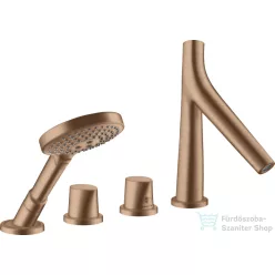   Hansgrohe Axor Starck Organic 4 üléses peremre szerelhető termosztátos kádtöltő csaptelep,szálcsiszolt vörös arany hatású 12425310