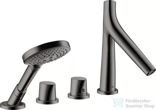 Hansgrohe Axor Starck Organic 4 üléses peremre szerelhető termosztátos kádtöltő csaptelep,polírozott fekete króm 12425330