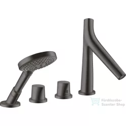   Hansgrohe Axor Starck Organic 4 üléses peremre szerelhető termosztátos kádtöltő csaptelep,szálcsiszolt fekete króm 12425340