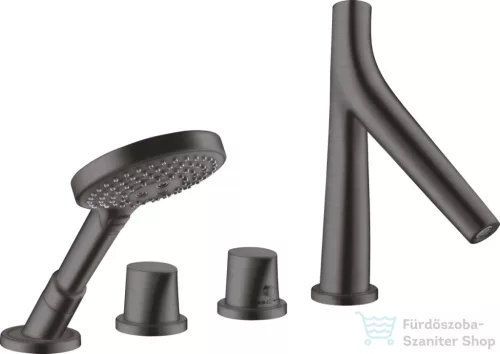 Hansgrohe Axor Starck Organic 4 üléses peremre szerelhető termosztátos kádtöltő csaptelep,szálcsiszolt fekete króm 12425340