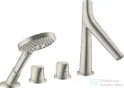 Hansgrohe Axor Starck Organic 4 üléses peremre szerelhető termosztátos kádtöltő csaptelep,rozsdamentes acél hatású 12425800