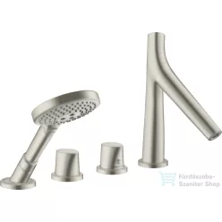   Hansgrohe Axor Starck Organic 4 üléses peremre szerelhető termosztátos kádtöltő csaptelep,rozsdamentes acél hatású 12425800