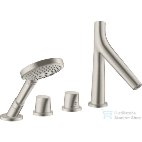 Hansgrohe Axor Starck Organic 4 üléses peremre szerelhető termosztátos kádtöltő csaptelep,rozsdamentes acél hatású 12425800