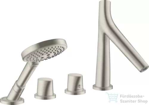 Hansgrohe Axor Starck Organic 4 üléses peremre szerelhető termosztátos kádtöltő csaptelep,rozsdamentes acél hatású 12425800