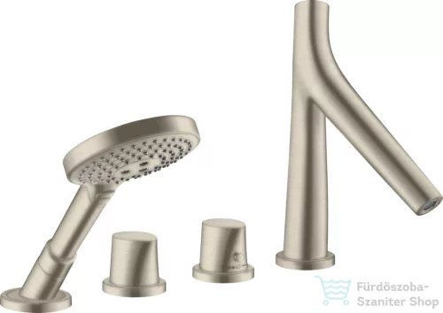 Hansgrohe Axor Starck Organic 4 üléses peremre szerelhető termosztátos kádtöltő csaptelep,szálcsiszolt nikkel 12425820