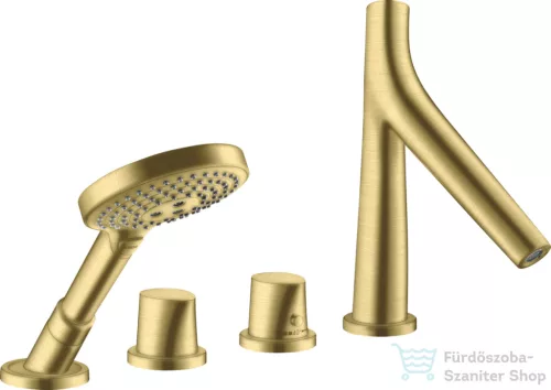 Hansgrohe Axor Starck Organic 4 üléses peremre szerelhető termosztátos kádtöltő csaptelep,szálcsiszolt sárgaréz hatású 12425950