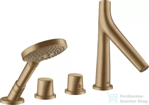 Hansgrohe AXOR Starck Organic 4 üléses,termosztátos kádtöltő csaptelep,szálcsiszolt bronz 12426140