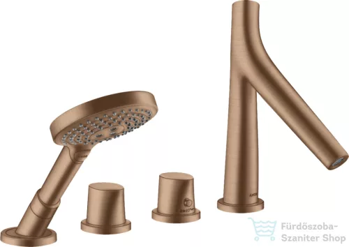 Hansgrohe AXOR Starck Organic 4 üléses,termosztátos kádtöltő csaptelep,szálcsiszolt vörös arany hatású 12426310
