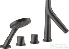Hansgrohe AXOR Starck Organic 4 üléses,termosztátos kádtöltő csaptelep,szálcsiszolt fekete króm 12426340