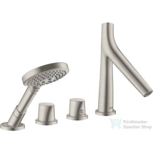 Hansgrohe AXOR Starck Organic 4 üléses,termosztátos kádtöltő csaptelep,rozsdamentes acél hatású 12426800