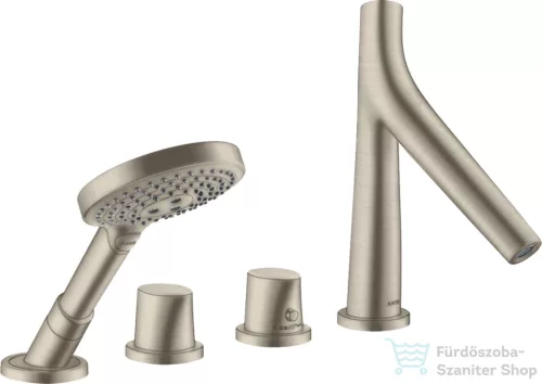 Hansgrohe AXOR Starck Organic 4 üléses,termosztátos kádtöltő csaptelep,szálcsiszolt nikkel 12426820