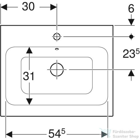 Geberit iCON 60x48,5 cm-es pultra ültethető mosdó,fehér 124560000