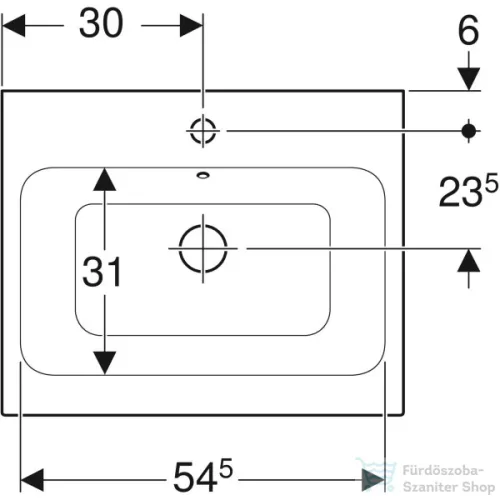Geberit iCON 60x48,5 cm-es pultra ültethető mosdó,fehér 124560000