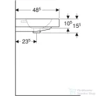 Geberit iCON 60x48,5 cm-es pultra ültethető mosdó,fehér 124560000