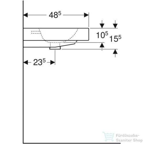 Geberit iCON 75x48,5 cm-es pultra ültethető mosdó,fehér 124575000