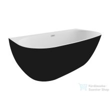   M-Acryl Avalon 160x80 cm-es falhoz tehető szabadonálló kád, matt fekete 12490