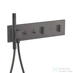   Hansgrohe AXOR SHOWERCOMPOSITION 2 utas termosztátos falsík alatti kád /zuhany csaptelep,szálcsiszolt fekete króm 12571340
