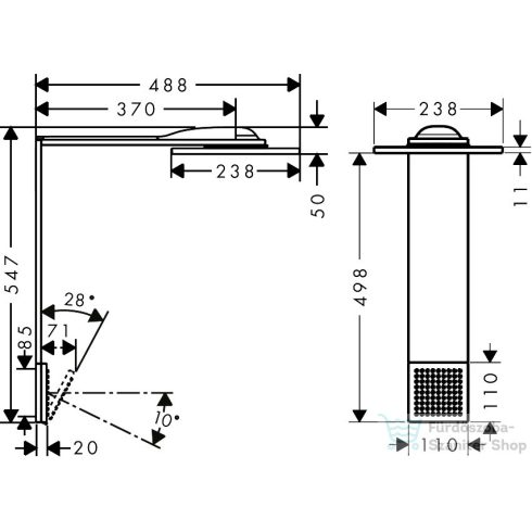 Hansgrohe AXOR SHOWERCOMPOSATION 250/250 2 funkciós fejzuhany vállzuhannyal,alaptest nélkül,polírozott arany hatású 12594990