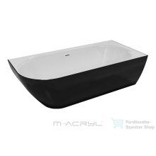   M-Acryl Lily 175x82 cm-es jobbos szabadonálló műmárvány kád, matt fekete 12600