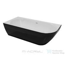   M-Acryl Lily 175x82 cm-es balos szabadonálló műmárvány kád, matt fekete 12601