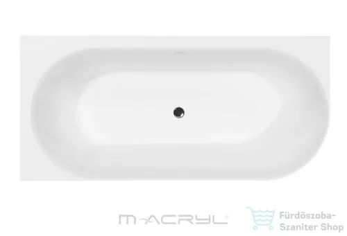 M-Acryl Lily 175x82 cm-es balos szabadonálló műmárvány kád, matt fekete 12601