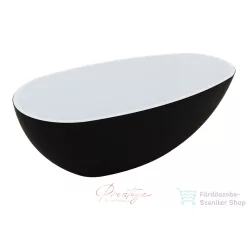   M-Acryl Vanilla 168x86 cm-es szabadonálló műmárvány kád, matt fekete 12605