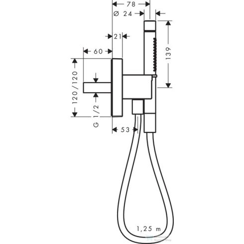 Hansgrohe Axor ShowerCollection Porter gégecső csatlakozós zuhanytartó zuhanyszettel,polírozott vörös arany hatású 12626300