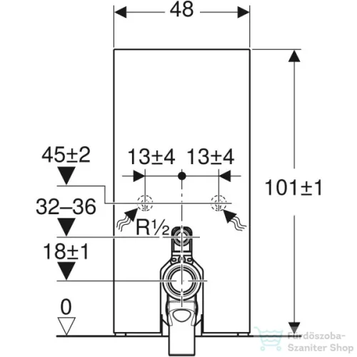 Geberit Monolith szanitermodul álló WC-hez, 101 cm,betonhatású kőanyag előlap/alumínium 131.002.JV.5
