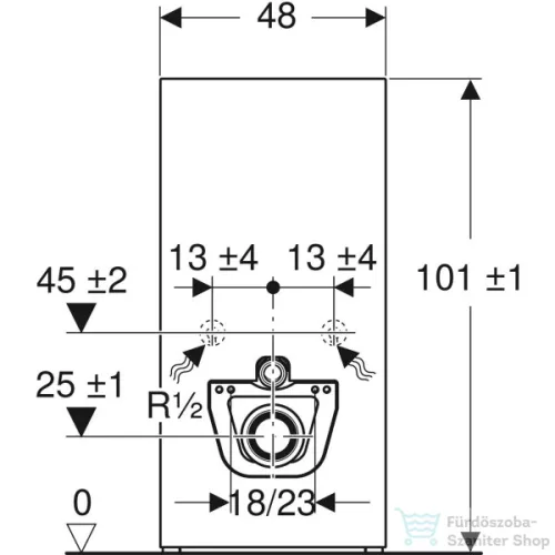 Geberit Monolith szanitermodul fali WC-hez, 101 cm,palahatású kőanyag előlap/alumínium feketekróm 131.021.00.5