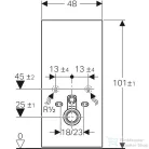 Geberit Monolith szanitermodul fali WC-hez üveg előlappal,101 cm, fehér/alumínium 131.021.SI.5
