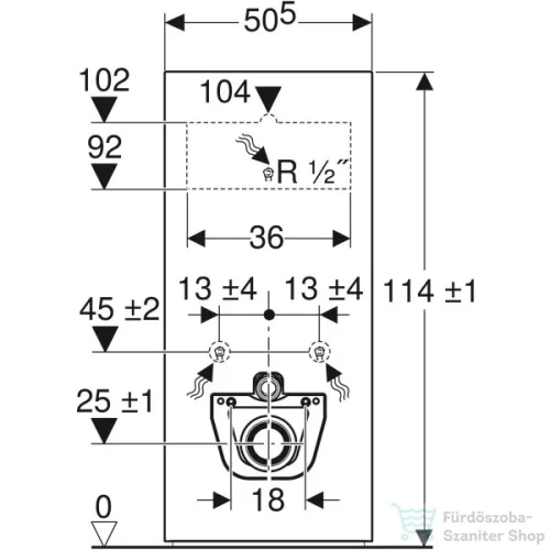 Geberit Monolith szanitermodul fali WC-hez,114 cm,palahatású kőanyag/alumínium feketekróm 131.031.00.5