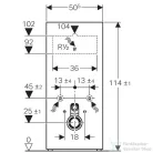 Geberit Monolith szanitermodul fali WC-hez, 114 cm fehér üveg 131.031.SI.5