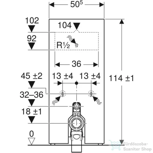 Geberit Monolith szanitermodul álló WC-hez,114 cm,palahatású kőanyag/alumínium feketekróm 131.033.00.5