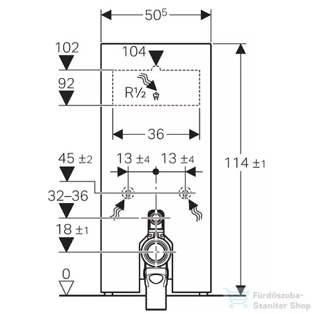 Geberit Monolith szanitermodul talpon álló WC-hez,114 cm, láva üveg-alumínium fekete/króm 131.033.JK.5