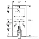 Geberit Monolith szanitermodul talpon álló WC-hez,114 cm,fekete üveg/alumínium feketekróm 131.033.SJ.6