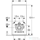 Geberit Monolith Plus szanitermodul fali WC-hez, 101 cm,palahatású kőanyag előlap/alumínium feketekróm oldallap 131.221.00.7