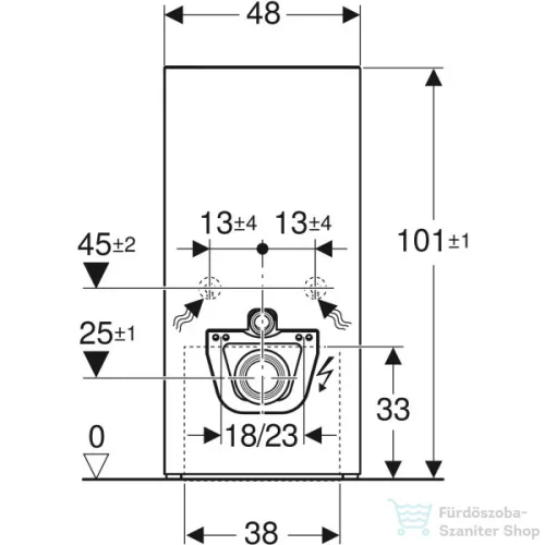 Geberit Monolith Plus szanitermodul fali WC-hez, 101 cm,betonhatású kőanyag előlap 131.221.JV.7
