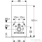 Geberit Monolith Plus szanitermodul fali WC-hez, 101 cm, üveg előlap,fekete üveg/alumínium feketekróm 131.221.SJ.7