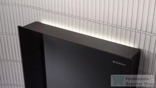Geberit Monolith Plus szanitermodul fali WC-hez, 101 cm, üveg előlap,fekete üveg/alumínium feketekróm 131.221.SJ.7